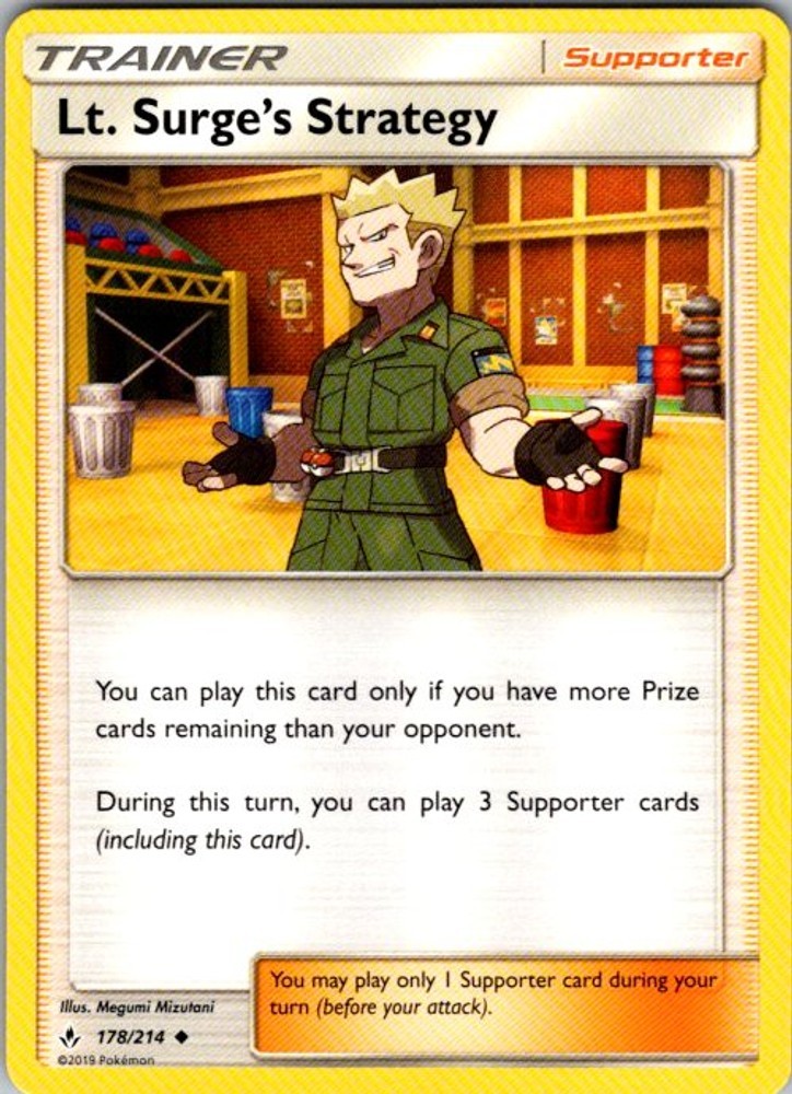Pokemon SM - Unbroken Bonds Lt. Surge's Strategy 178/214 NM