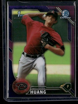 2016 Bowman #BCP11 Wei-Chieh Huang Chrome Prospects Purple Refractor #/250