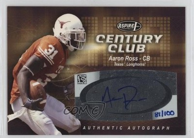 2007 SAGE Aspire Century Club Auto 81/100 Aaron Ross #A-C33 Rookie Auto RC 19bs