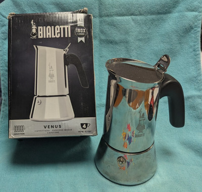 Bialetti Venus 4-Cup Stainless Steel Induction-Capable Stovetop Espresso Maker
