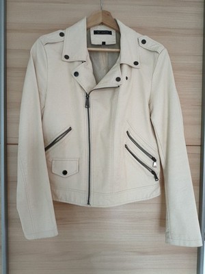 Lederjacke Ecru M