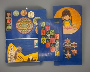 Vintage Jewish Religious Handmade Wooden Hanging Wall Plaques Set Of 4