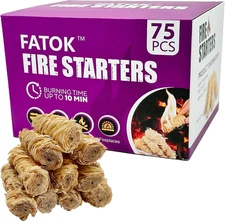 75Pcs Fire Starter, Natural Tumbleweed Fire Starters for Campfires, Fireplace, F