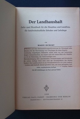 Der Landhaushalt : Lehr- u. Handbuch f.d. Hausfrau u. Landfrau, f. landwirtschaf