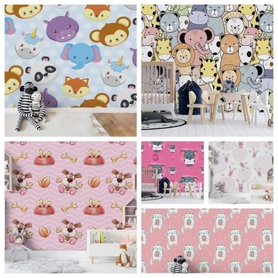 3D Animal Cartoon Pattern Self-adhesive Wallpaper Removable Wallpaper Wall Mural