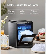 EUHOMY Nugget Ice Maker Countertop, 40Lbs/24H Pebble Ice Maker Machine, Self-Cle