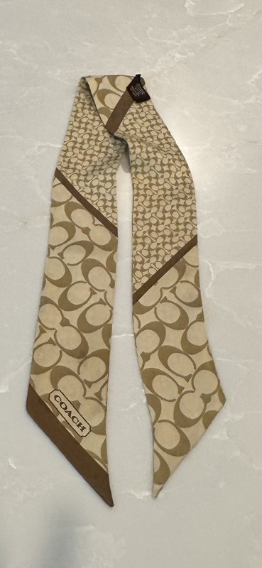 Coach Silk Hair/purse Scarf 32”
