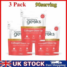 3X Nutrition geeks Collagen Glow Up Powder New Improved 14,000mg 420g 30 serving