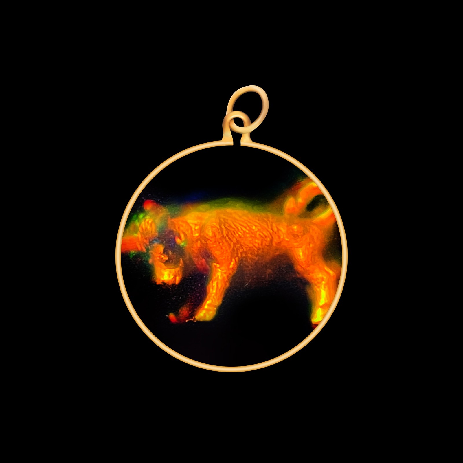 9ct Gold Hologram Pendant - Zodiac Taurus Bull (Medium) - No Chain