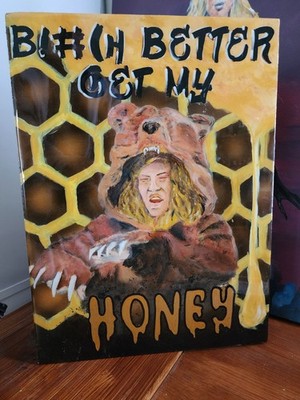 12x16  Blake Anderson  Get My Honey  Painting   Acrylic on Wood Workaholics art