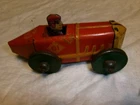 Vintage Marx No 61 Tin Litho Friction Boat Tail Racer Indy Race Car W/ Driver