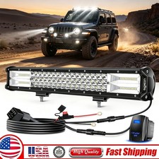 20inch Led Light Bar Flood Spot Combo 12v 24v Off Road Waterproof For Jeep Suv