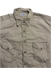 Vintage 60s Big Smith Work Shirt Canvas Xl Twill Beige Button Up Grunge