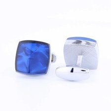 Fashion Starry Blue Square Men's French Style Cufflinks Suit Shirt Male Buttons