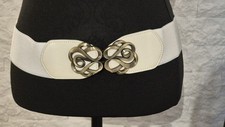TOP Vintage Gürtel weiß mit Schnalle 85cm TOP