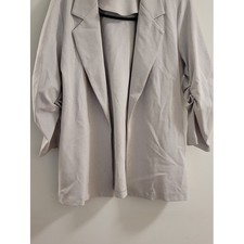 Andree By Unit Light Gray Open Front Blazer Jacket Size Sm