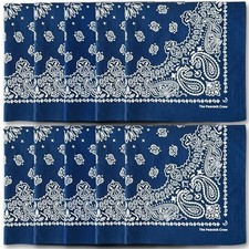 Premium Soft Cotton Designer Bandanas Pack for Men and Pack of 10 Navy Blue