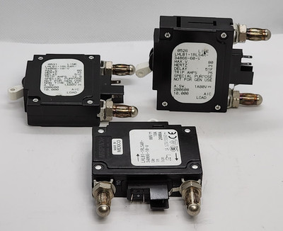 3x AIRPAX LMLB1-1RLS4R-34866-10-V 80V 10A 1 POLE BULLET CIRCUIT BREAKER [MC4]