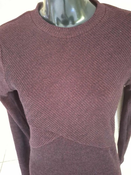 DOTTI Maroon Purple Fitted Knit Midi Dress**Size 8**