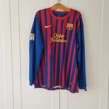 Barcelona Mens Nike 2011/2012 Home Long Sleeve Shirt Size XXL 2XL