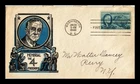 Dr Jim Stamps 5c Franklin Roosevelt Four Freedoms Cachet Craft Staehle FDC