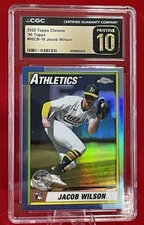 2025 Topps Chrome Jacob Wilson RC #90CB-18 TBT 1990 CGC "Pristine 10" Athletics