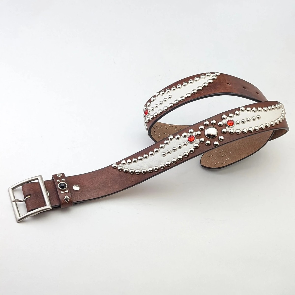 TENDERLOIN Narrow STUDS BELT ダークブラウン36