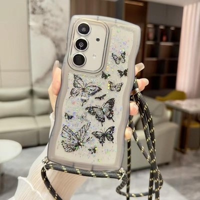 Für Samsung Galaxy A53 5G Crossbody Wave Edge Butterfly TPU Handyhülle