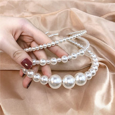 3pcs White Faux Pearl Hairbands Bridal Hair Hoop Wedding Hair Accessories Pearl