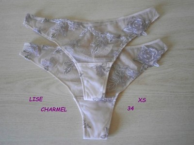 TANGA LISE CHARMEL 34 NEU EDEL ROSA LORBEERBLÜTEN XS 0 SLIP