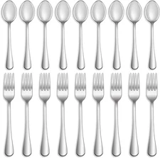 16 Pcs Forks and Spoons Silverware Set,Food Grade Stainless 16pcs-Silver 