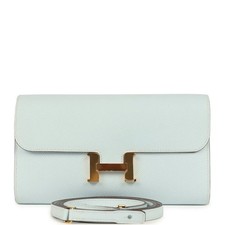 Hermès Constance Wallet To Go Bleu Brume Epsom Gold Hardware