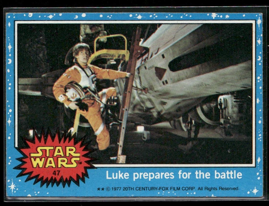 Luke prepares for the battle #47 Star Wars 1977 Topps trading card — raw and PSA graded price guide