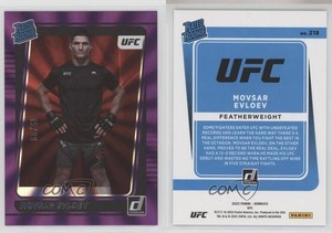2022 Donruss UFC Rated Holo Purple Laser /99 Movsar Evloev #218 Rookie RC