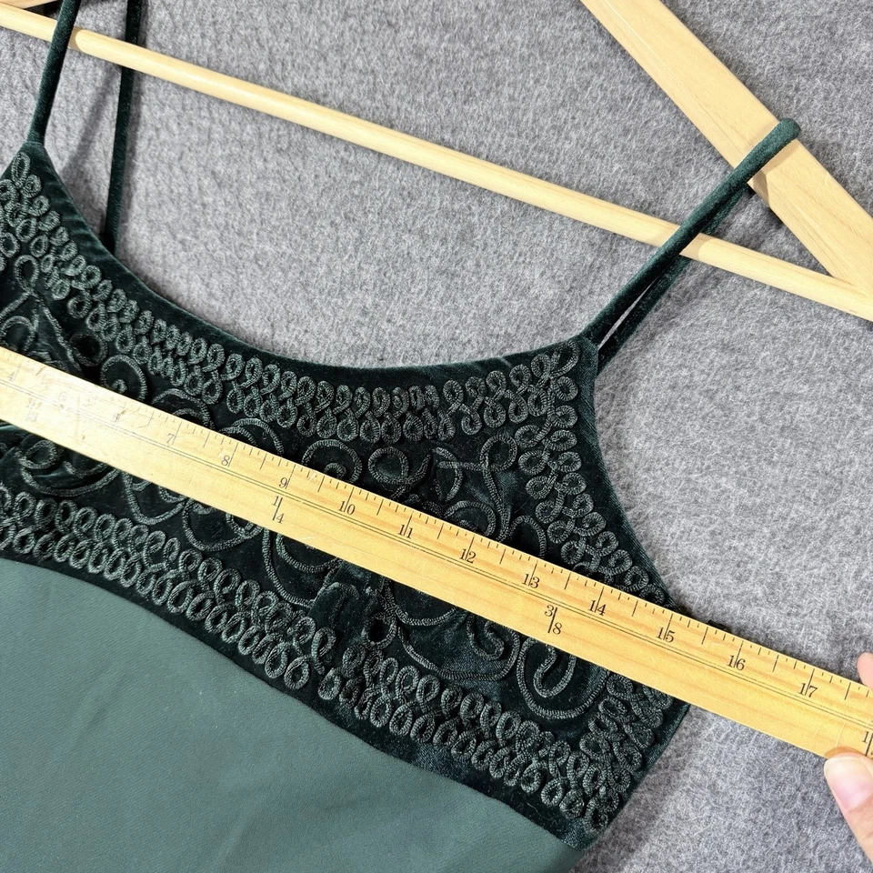 Vestido sin Mangas Vintage Años 90 Blondie Nite Para Mujer 6 Cazador Verde Maxi Vacaciones Terciopelo Foto 4 de 4