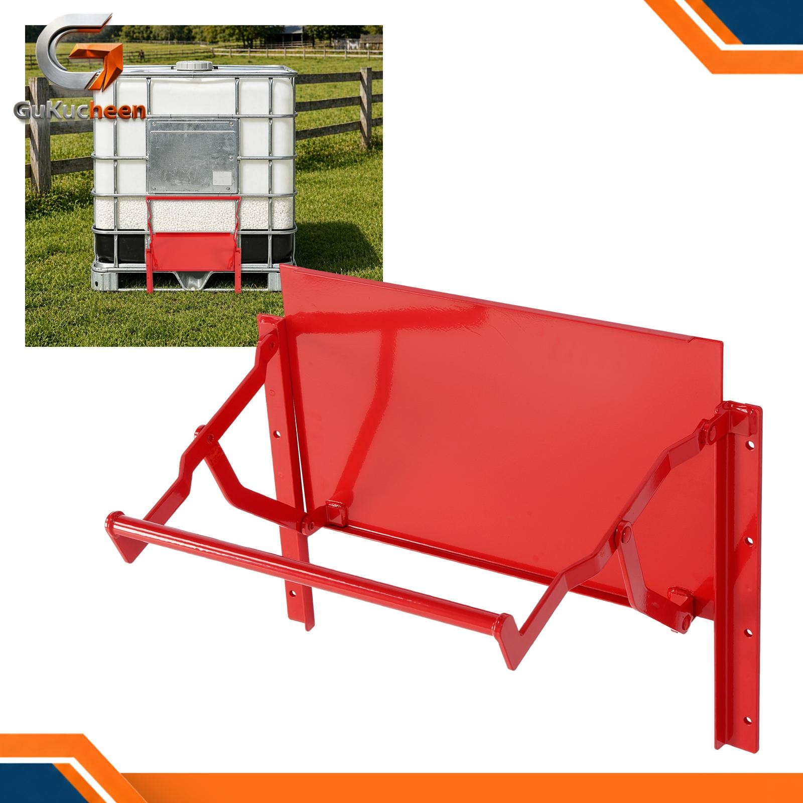 Heavy Duty Manual 12" x 21" Sliding Grain Gate Red For Livestock Feed Storage