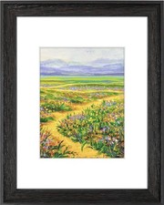 9x12 Black Picture Frame with White Mat Golden State For 6x8 Or 9x12 Photos NIB