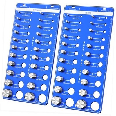 44 Thread Checker, Nut and Bolt Thread Checker - 22 Standard & 22 Metric Blue
