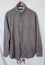 Men's 90s Tommy Hilfiger Navy Checker Long Sleeve Button Down - L