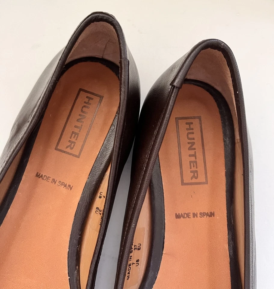 Новый с Ярлыками новый HUNTER DEX коричневый кожаный моряк веревки бант балетки туфли Испания 37 7 - Изображение 3 из 4