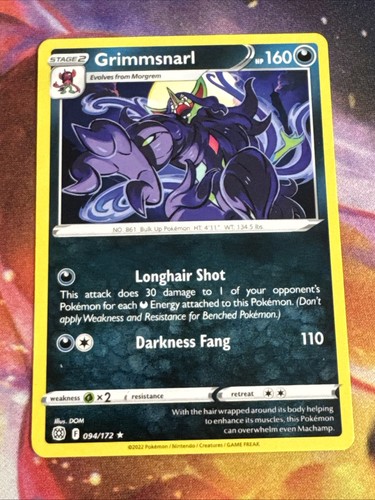 Grimmsnarl 094/172 Rare Brilliant Stars Pokemon Near Mint