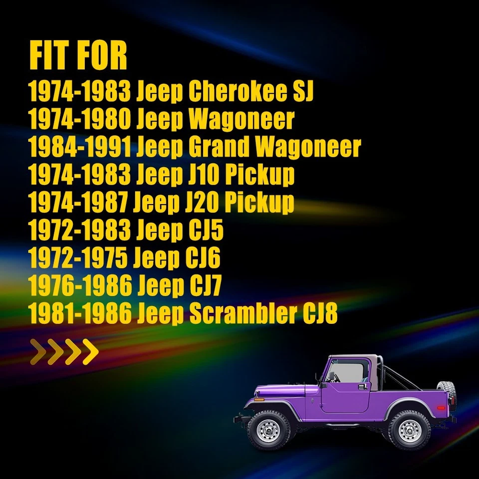 Marcador de luz LED para guardabarros trasero 1972-1991 para Jeep CJ7 CJ5 CJ6 Grand Wagoneer Foto 2 de 4