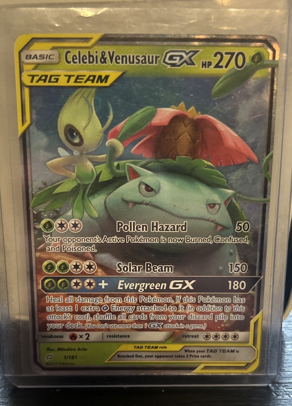 Celebi & Venusaur GX 1/181 Sm-Team Up Holo POKEMON card