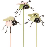 Blumenstecker MarienkäFer Metall Deko Garten 7X4Cm 6 Stk, 6 StüCk