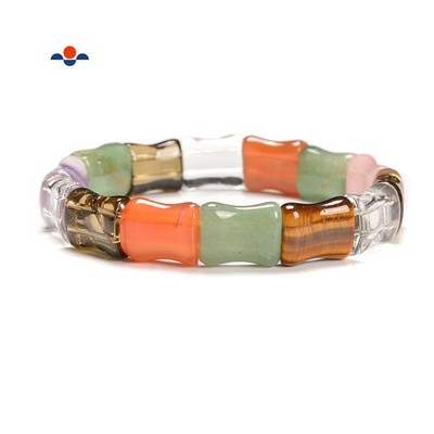 Multi Gemstones Double Drill Bracelet Size Approx 12x15mm Length 7.5'' (12x15mm)