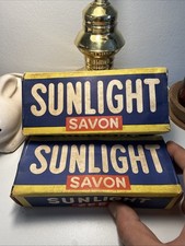 2 x Vintage Unused Sunlight Original Soap Packs of 2x Bars In Each (Savon Zeep) 