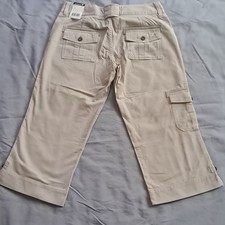 Carhartt Women’s Beige Cargo Capri Pants Cotton Canvas Straight Leg Pockets
