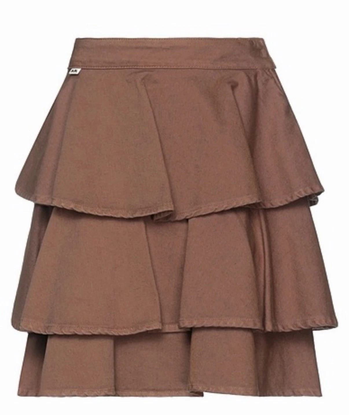 JIJIL Brown Ruffle Denim Skirt 6 New
