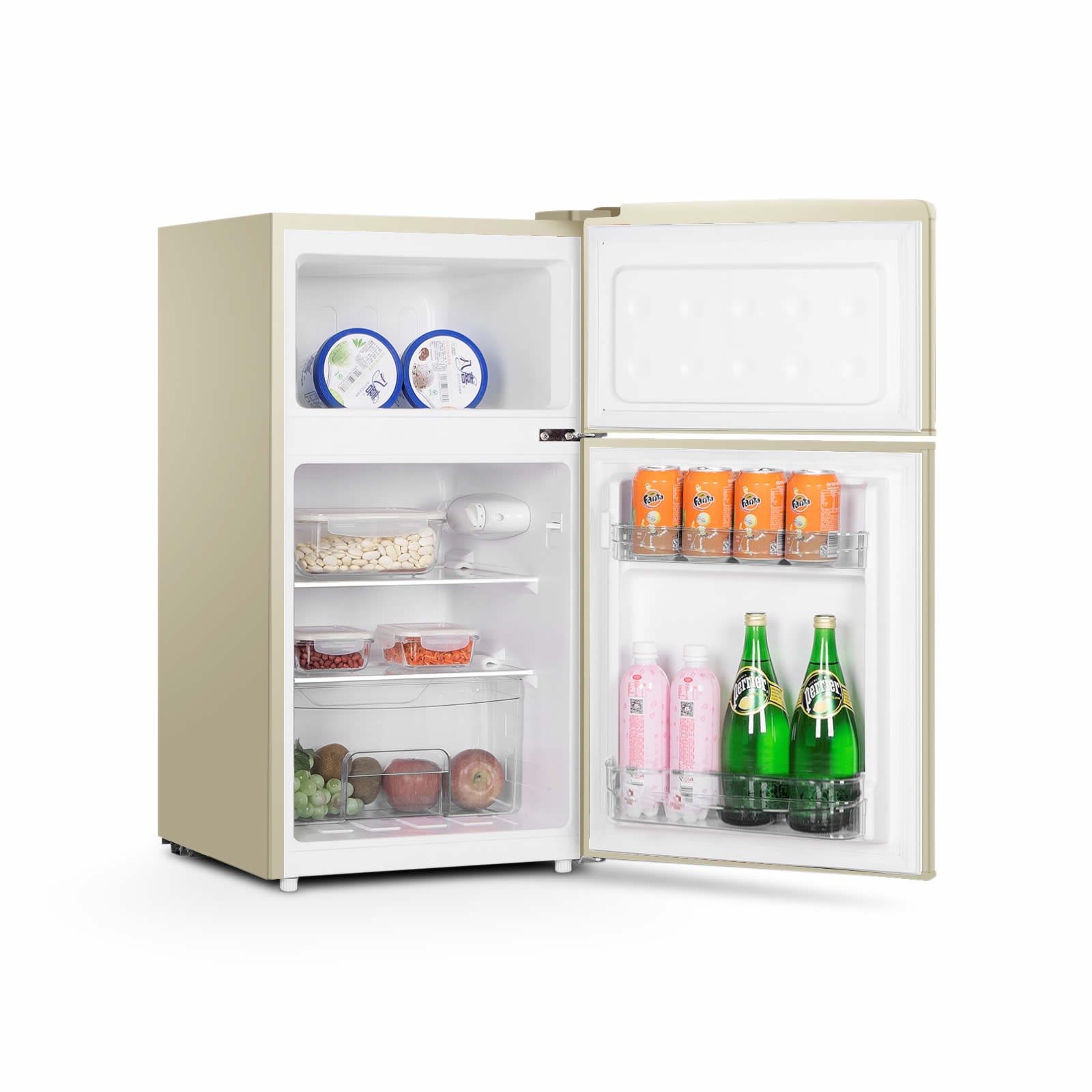 MONTPELLIER MAB2035EC Under Counter Retro Fridge Freezer in Cream 87.6 x 45.3 x 52cm - Image 3