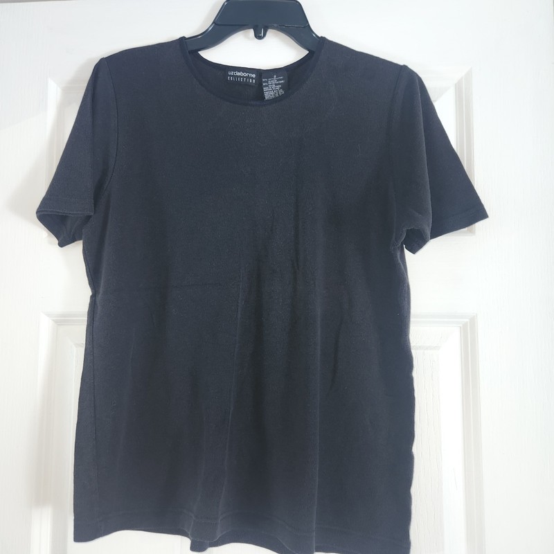 Liz Claiborne Collection Women's Small Black Short Sleeve Shirt